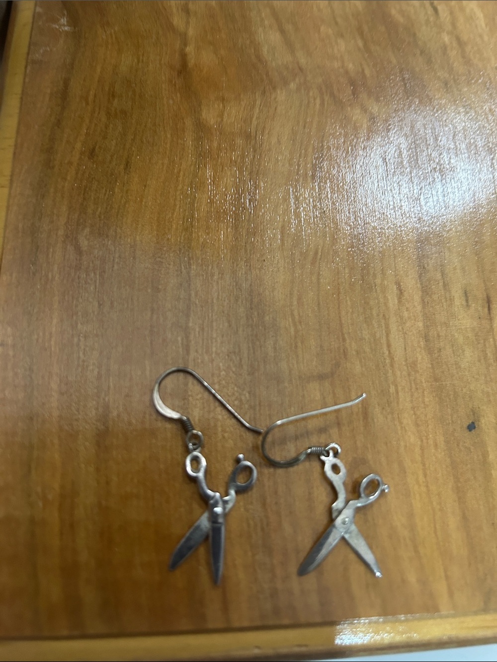 Silver Scissors Charm Drop Earrings - Women Accessories